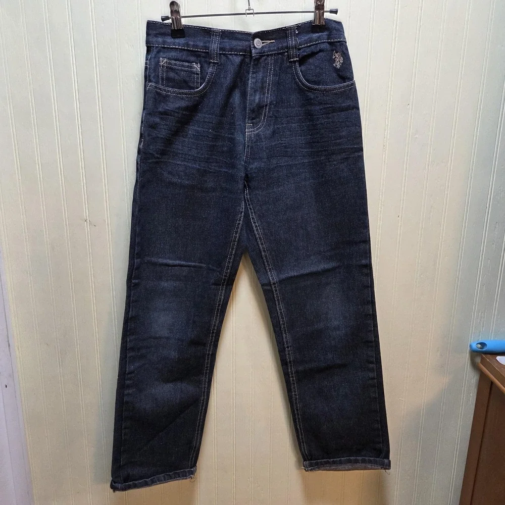 U.S. Polo Assn. Jeans Boys 12 Blue Slim Straight Dark Wash Denim‎ Casual Fall